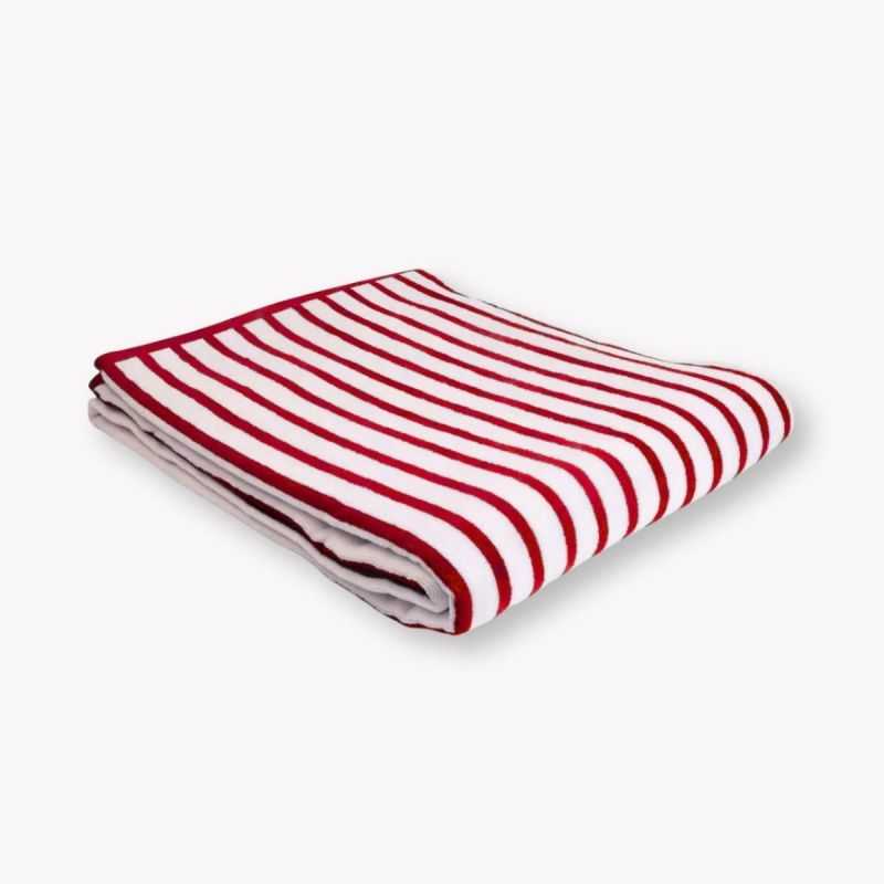 Drap de plage rayé 100x180, 100% coton bio
