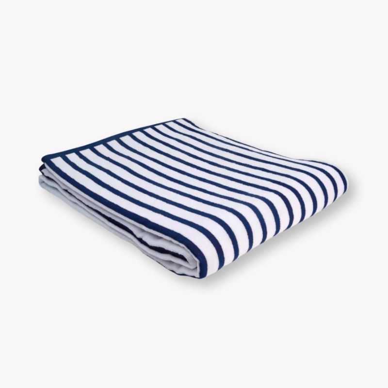 Drap de plage rayé 100x180, 100% coton bio