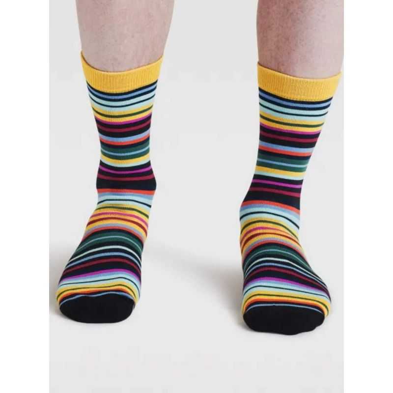 Chaussettes avec rayures colorées - Viscose de bambou