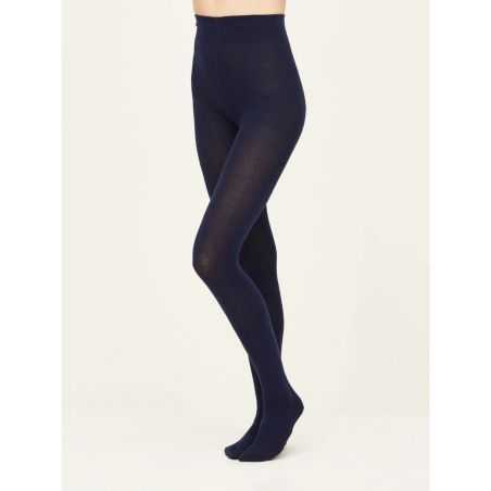 Collants bleu marine en viscose de bambou