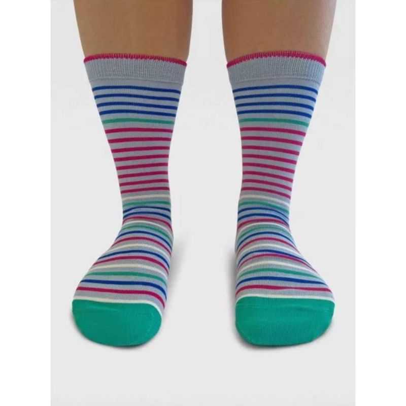 Chaussettes multi-rayures colorées - Viscose de bambou Chaussettes multi-rayures colorées - Viscose de bambou