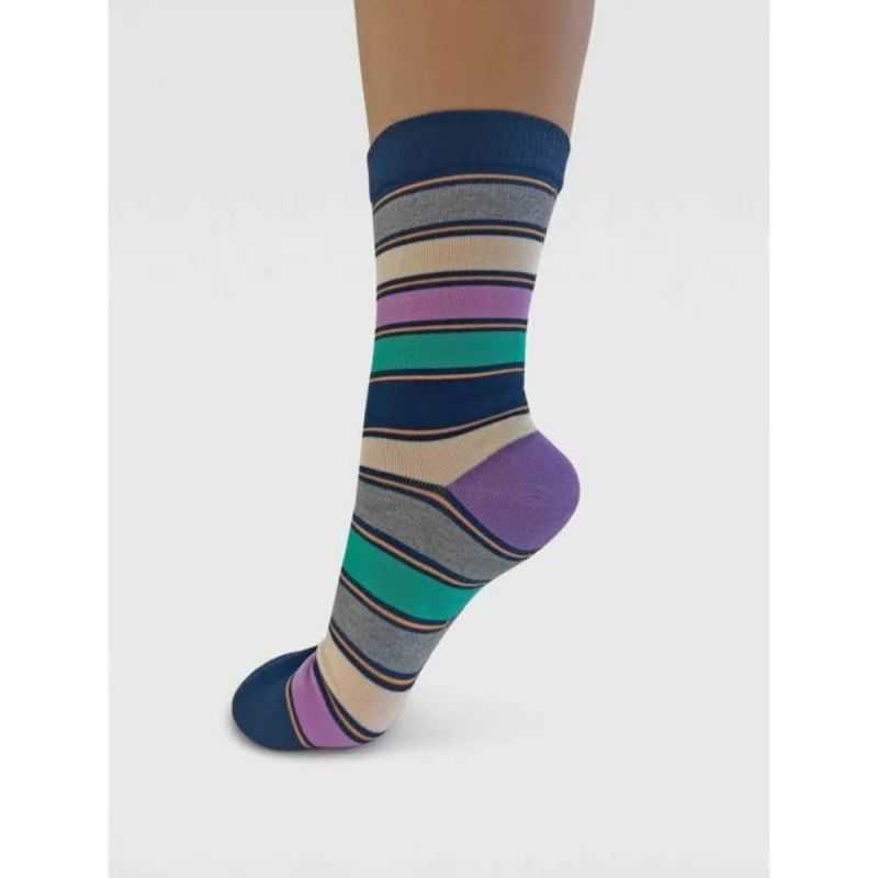 Chaussettes multi-rayures colorées - Viscose de bambou