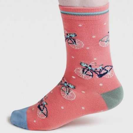 Chaussettes "Bike Pink" - Viscose de bambou