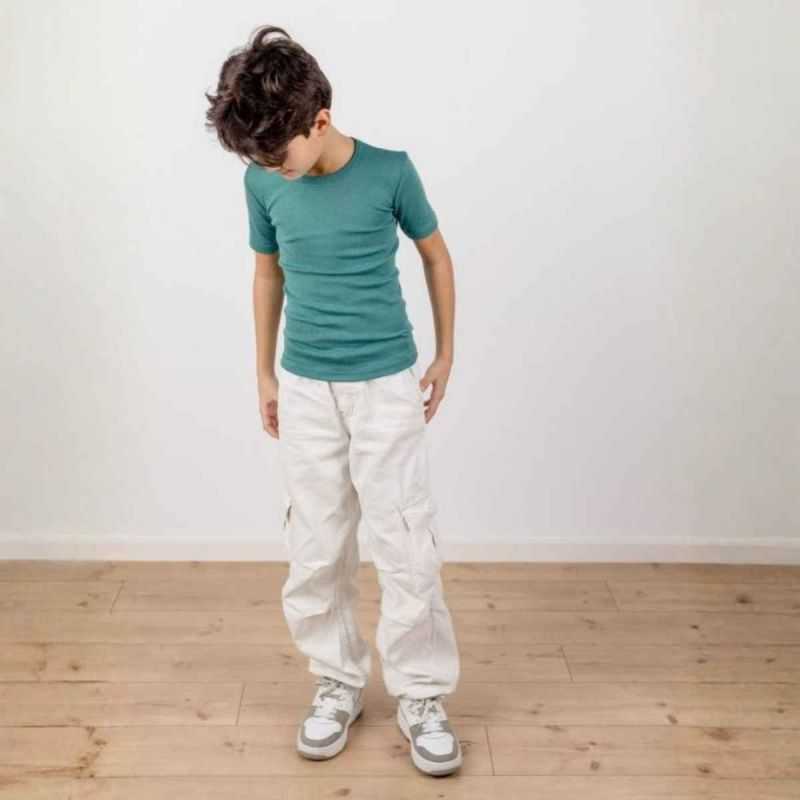 T-shirt enfant manches courtes - Laine mérinos bio et soie