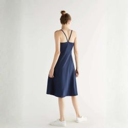Robe à fines bretelles et dos croisé - Coton bio GOTS