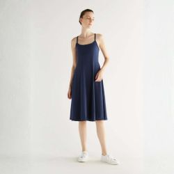 Robe à fines bretelles et dos croisé - Coton bio GOTS