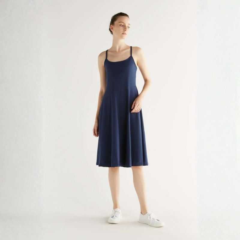 Robe à fines bretelles et dos croisé - Coton bio GOTS