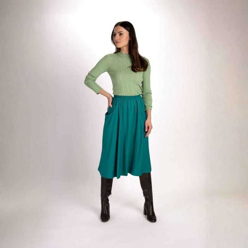 Jupe midi fluide - 100% viscose EcoVero™