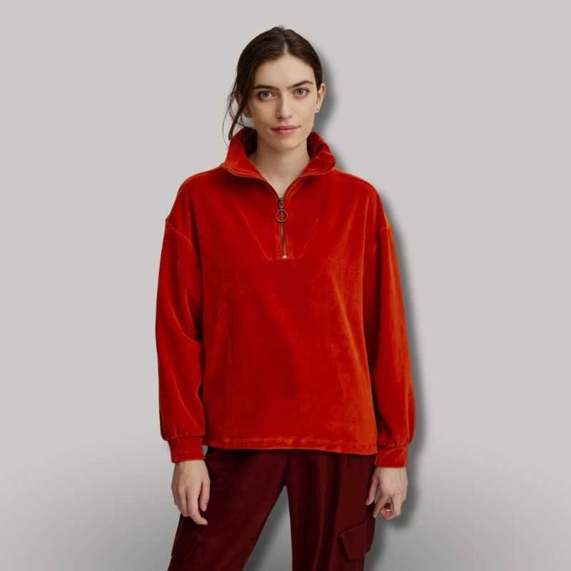 Pull col montant en velours - Coton bio GOTS