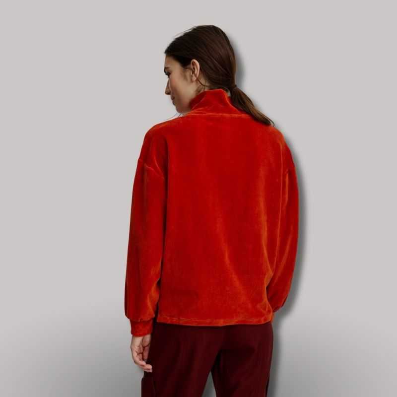 Pull col montant en velours - Coton bio GOTS