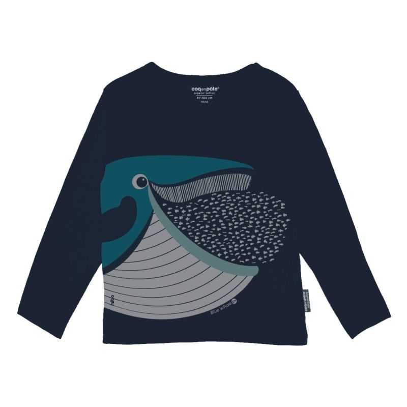 T-shirt manches longues "BALEINE" - 100% coton bio