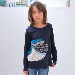 T-shirt manches longues "BALEINE" - 100% coton bio
