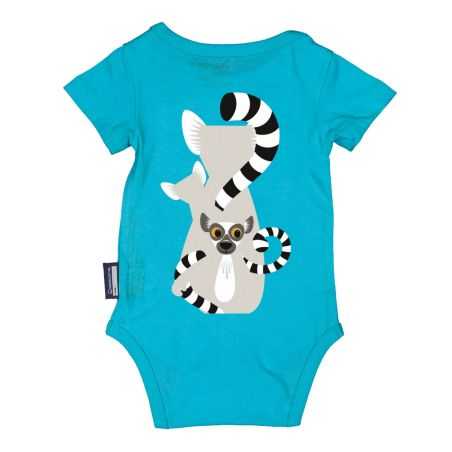 Body bébé manches courtes "LÉMURIEN" - 100% coton bio