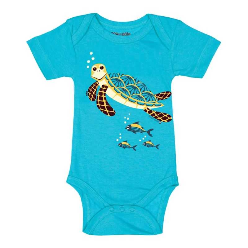 Body bébé manches courtes "TORTUE" - 100% coton bio