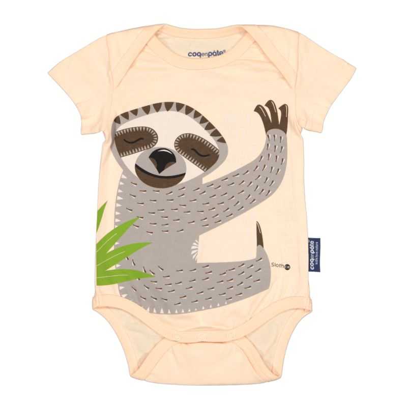 Body bébé manches courtes "PARESSEUX" - 100% coton bio