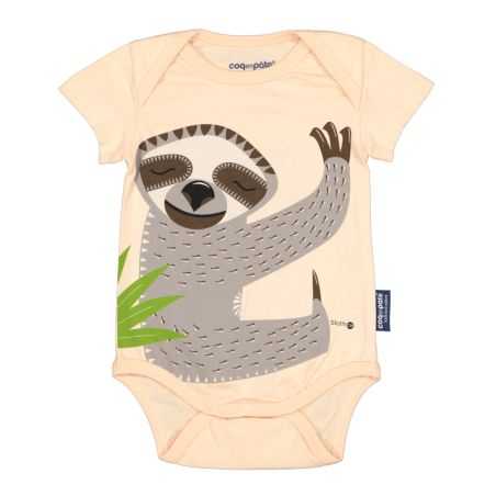 Body bébé manches courtes "PARESSEUX" en coton bio