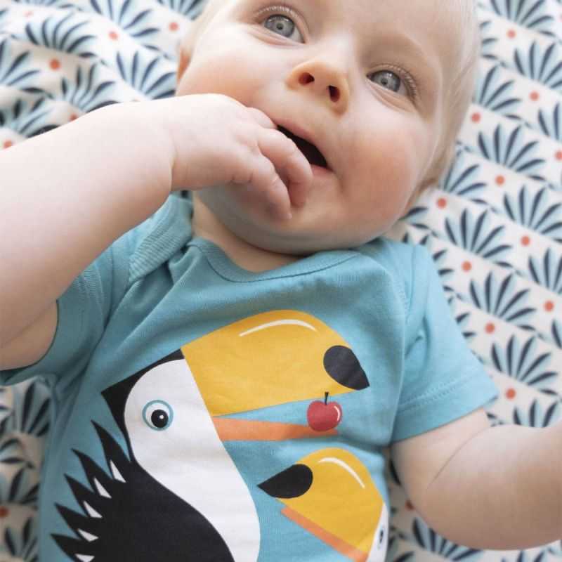 Body bébé manches courtes "TOUCAN" - 100% coton bio