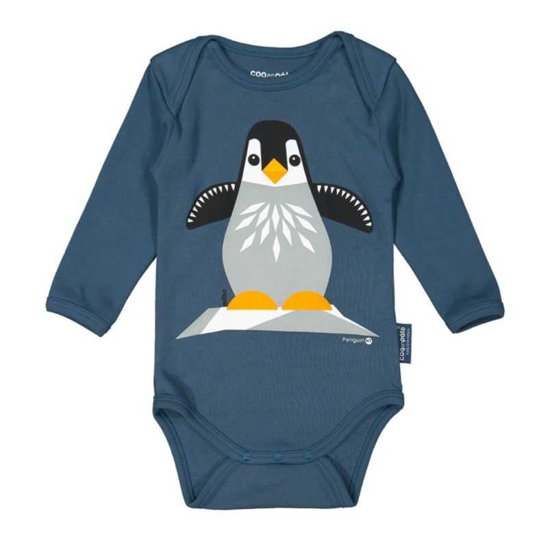 Coffret body manches longues et bavoir "PINGOUIN" - 100% coton bio