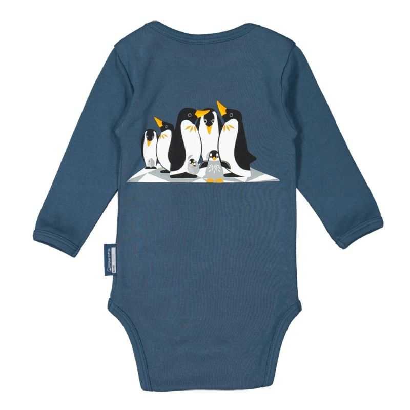 Coffret body manches longues et bavoir "PINGOUIN" - 100% coton bio