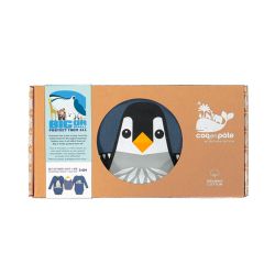 Coffret body manches longues et bavoir "PINGOUIN" - 100% coton bio