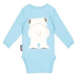 Coffret body manches longues et bavoir "OURS POLAIRE" - 100% coton bio