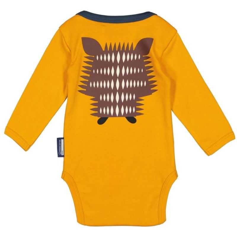 Coffret body manches longues et bavoir "HERISSON" - 100% coton bio