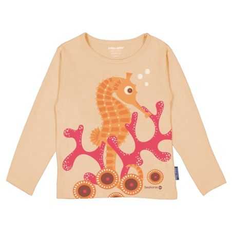 T-shirt manches longues "HIPPOCAMPE" - 100% Coton bio