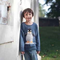 T-shirt enfant manches longues "PINGOUIN" - 100% Coton bio