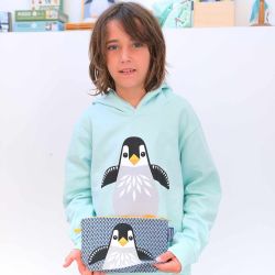 Sweat à capuche "PINGOUIN" - Coton bio
