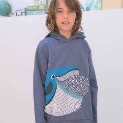 Sweat à capuche "BALEINE" - Coton bio