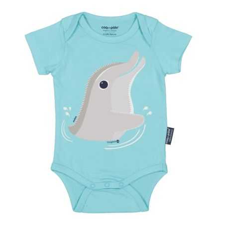 Body bébé manches courtes "DAUPHIN" - 100% coton bio