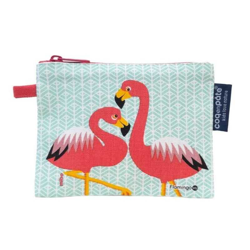 Porte-monnaie enfant "FLAMANT ROSE" - 100% Coton bio