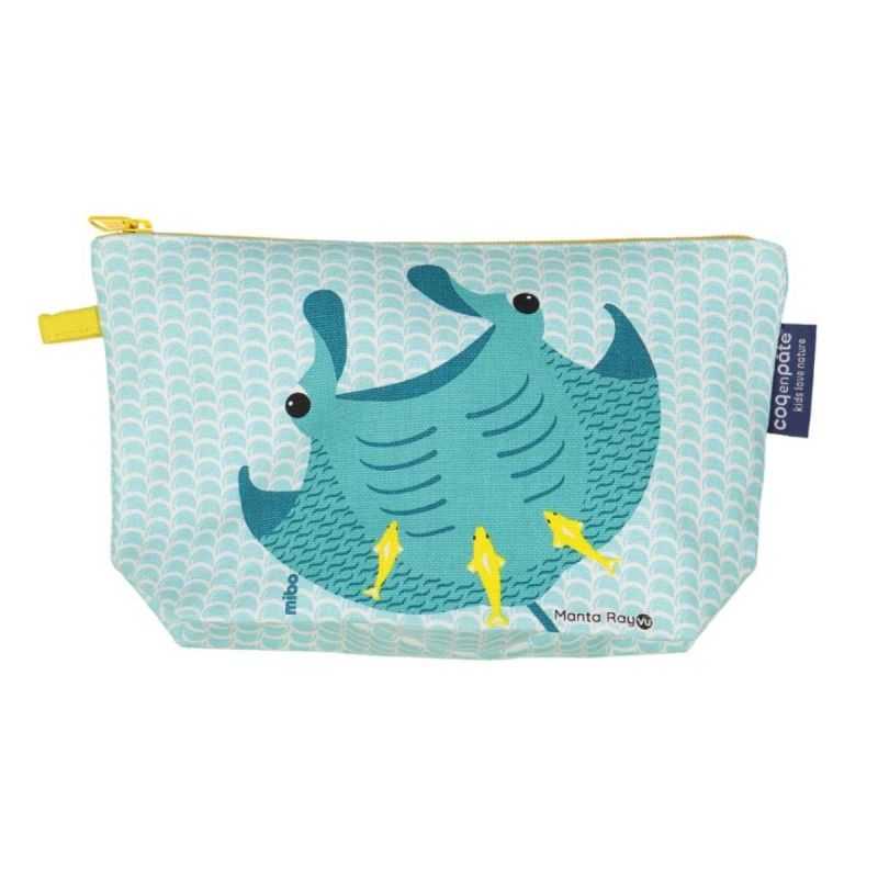 Trousse à soufflet enfant "RAIE MANTA" - 100% Coton bio