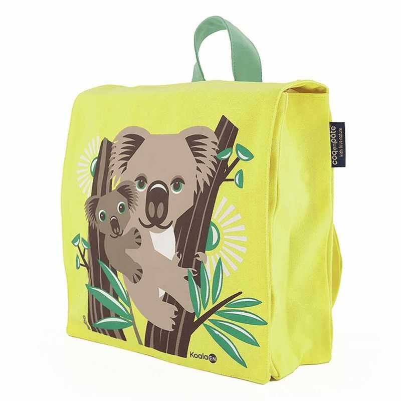 Sac à dos "KOALA" jaune - 100% Coton bio GOTS