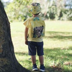 Sac à dos "KOALA" jaune - 100% Coton bio GOTS