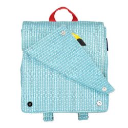 Sac à dos "TOUCAN" bleu - 100% Coton bio GOTS