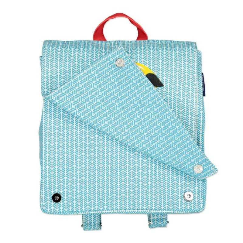 Sac à dos "TOUCAN" bleu - 100% Coton bio GOTS