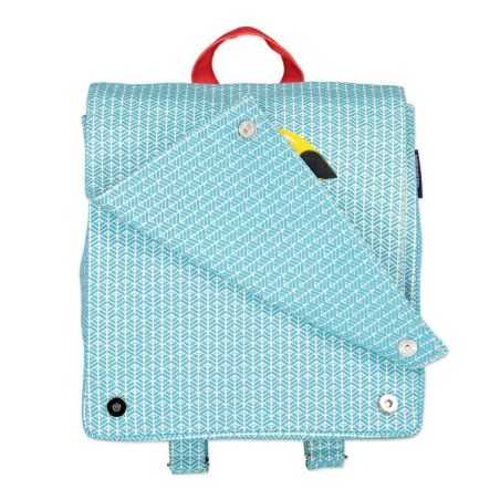 Sac à dos "TOUCAN" bleu - 100% Coton bio GOTS