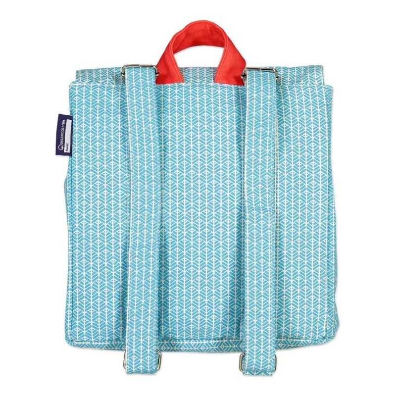 Sac à dos "TOUCAN" bleu - 100% Coton bio GOTS
