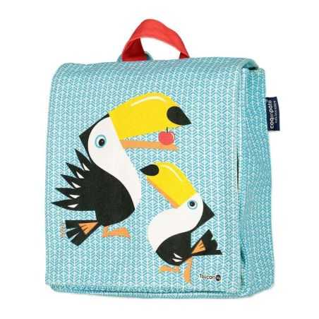 Sac à dos "TOUCAN" bleu - 100% Coton bio GOTS