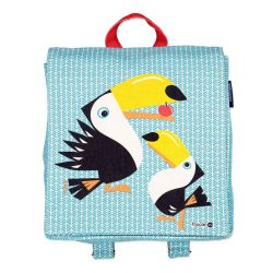 Sac à dos "TOUCAN" bleu - 100% Coton bio GOTS