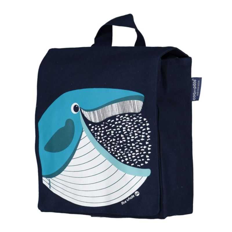 Sac à dos "BALEINE" bleu - 100% Coton bio GOTS