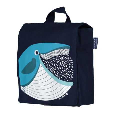Sac à dos "BALEINE" bleu - 100% Coton bio GOTS