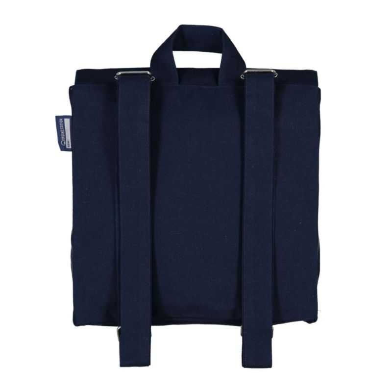Sac à dos "BALEINE" bleu - 100% Coton bio GOTS