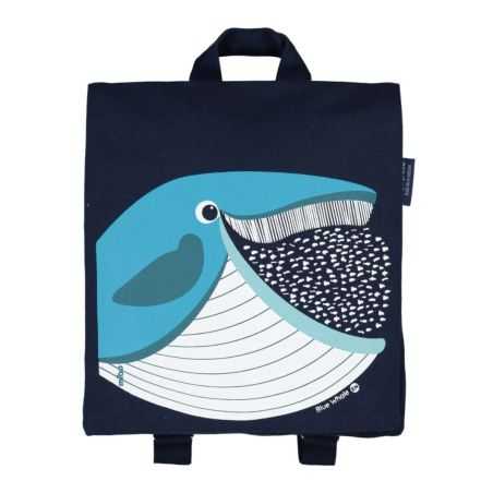 Sac à dos "BALEINE" bleu - 100% Coton bio GOTS