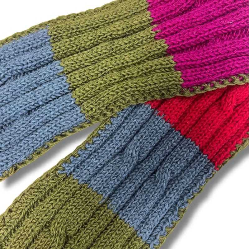 Écharpe artisanale multicolore - 100% Laine