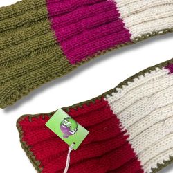 Écharpe artisanale multicolore - 100% Laine