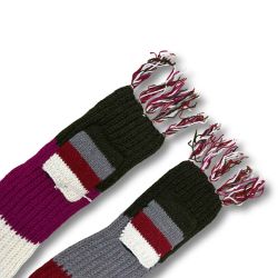 Écharpe artisanale multicolore avec poches - 100% Laine