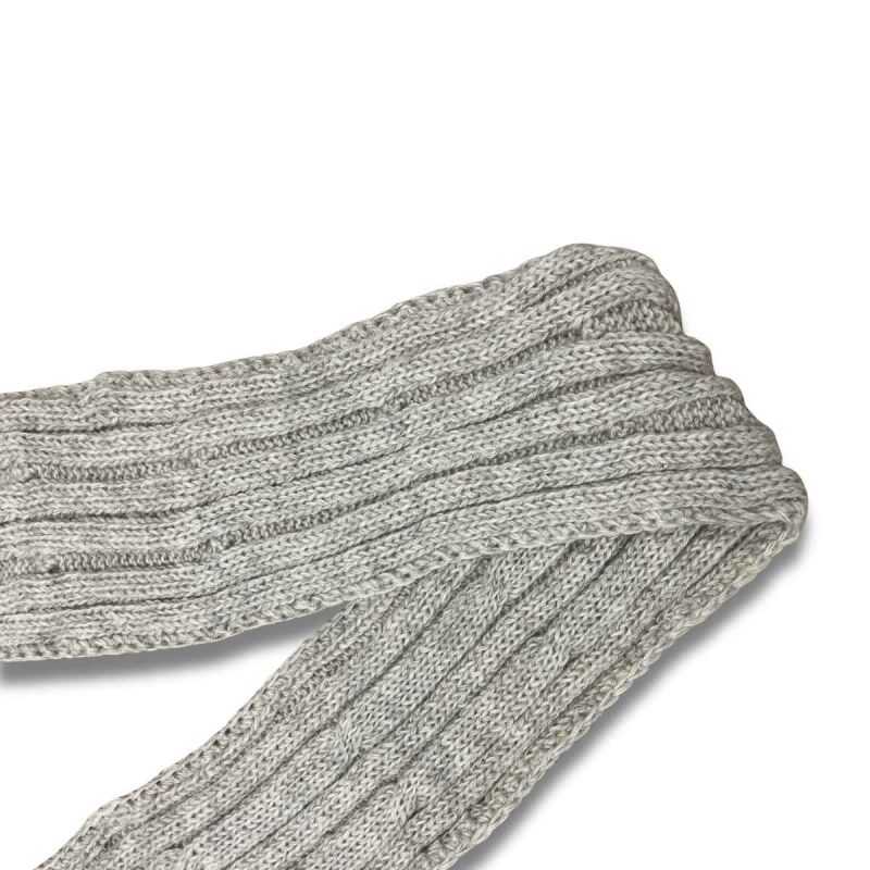 Écharpe artisanale gris chiné - 100% Laine