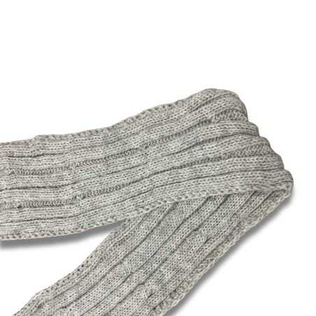 Écharpe artisanale gris chiné - 100% Laine